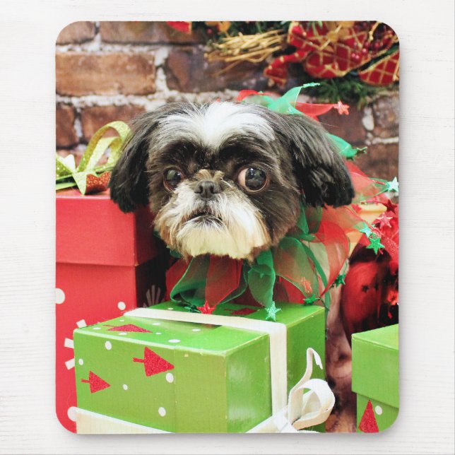 Christmas - Shih Tzu - Yogi Mouse Mat (Front)