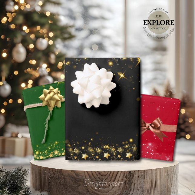 Christmas shiny stars WRAPPING PAPER SHEETS (Creator Uploaded)