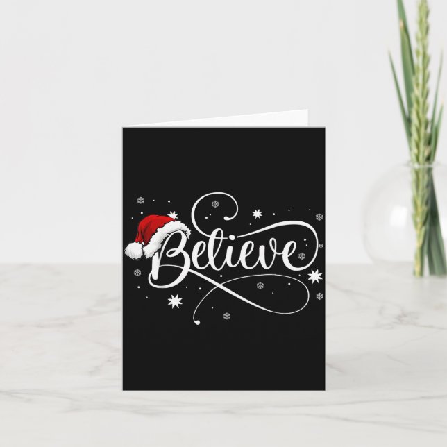 Christmas Shirt - Believe Santa Claus Believe Chri Card (Front)