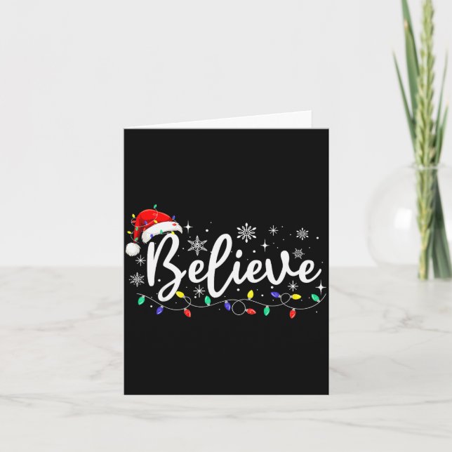 Christmas Shirt - Believe Santa Claus Believe Chri Card (Front)