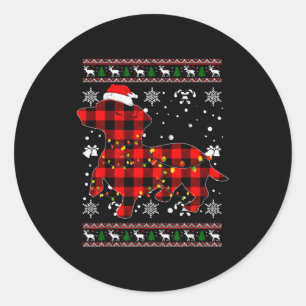 Christmas Shirt For Dachshund Lover Gift Santa Buf Classic Round Sticker