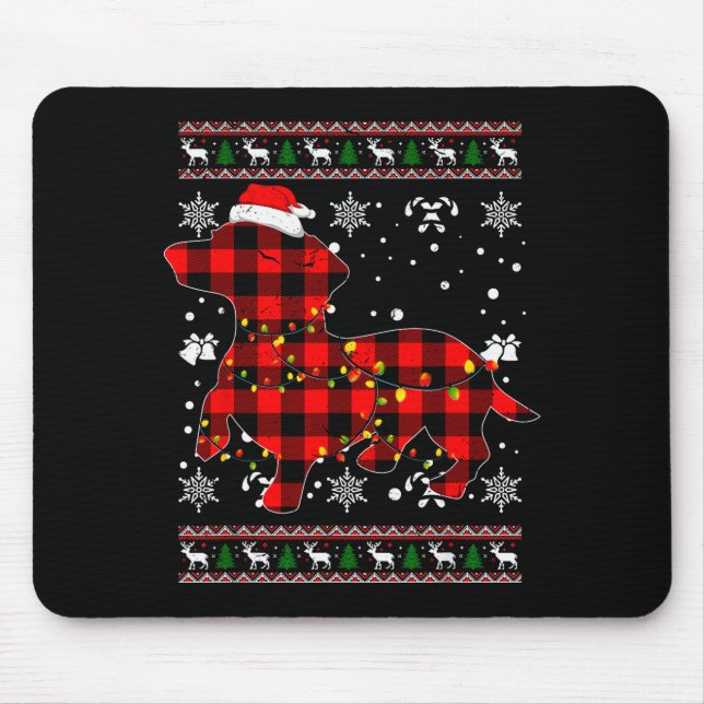 Christmas Shirt For Dachshund Lover Gift Santa Buf Mouse Mat (Front)