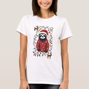Christmas Shirt for Sloth Lover Gift Santa Buffalo