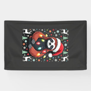 Christmas Shirt for Sloth Lover Gift Santa Buffalo Banner