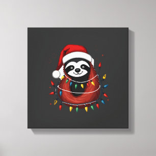 Christmas Shirt for Sloth Lover Gift Santa Buffalo Canvas Print