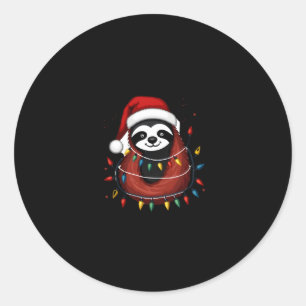 Christmas Shirt for Sloth Lover Gift Santa Buffalo Classic Round Sticker