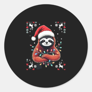 Christmas Shirt for Sloth Lover Gift Santa Buffalo Classic Round Sticker