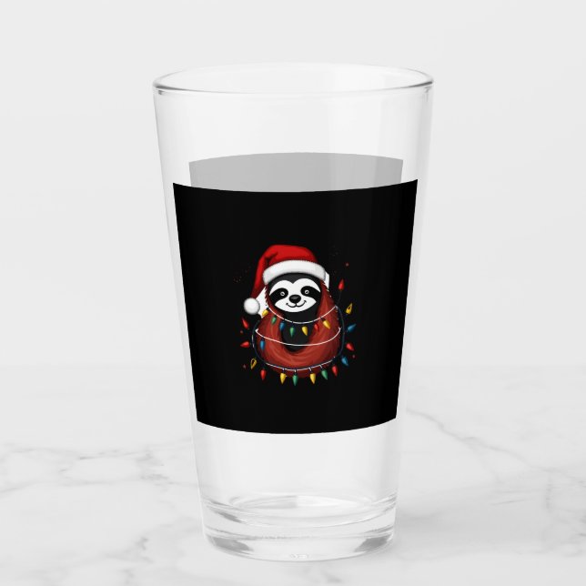 Christmas Shirt for Sloth Lover Gift Santa Buffalo Glass (Front)