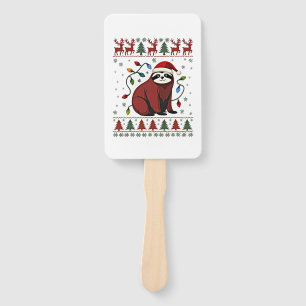 Christmas Shirt for Sloth Lover Gift Santa Buffalo Hand Fan