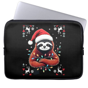 Christmas Shirt for Sloth Lover Gift Santa Buffalo Laptop Sleeve