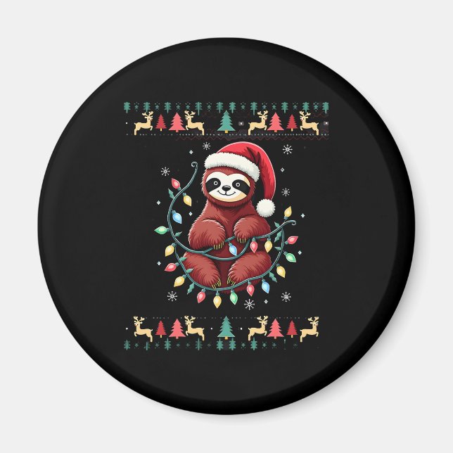 Christmas Shirt for Sloth Lover Gift Santa Buffalo Magnet (Front)