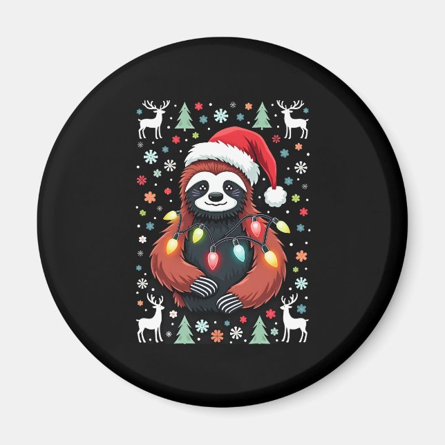 Christmas Shirt for Sloth Lover Gift Santa Buffalo Magnet (Front)