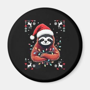 Christmas Shirt for Sloth Lover Gift Santa Buffalo Magnet