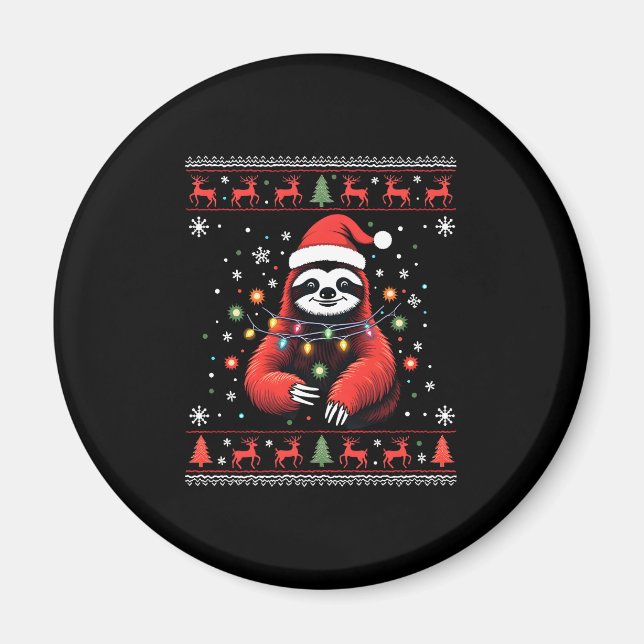 Christmas Shirt for Sloth Lover Gift Santa Buffalo Magnet (Front)