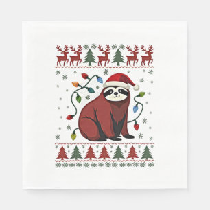 Christmas Shirt for Sloth Lover Gift Santa Buffalo Napkin