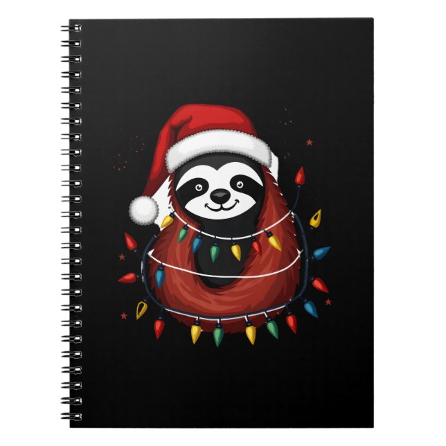 Christmas Shirt for Sloth Lover Gift Santa Buffalo Notebook (Front)