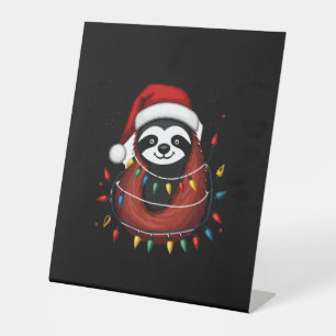 Christmas Shirt for Sloth Lover Gift Santa Buffalo Pedestal Sign