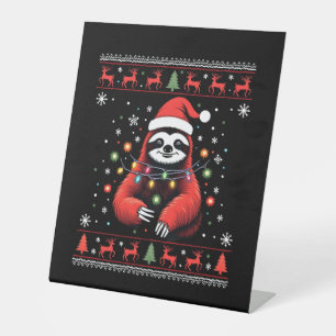 Christmas Shirt for Sloth Lover Gift Santa Buffalo Pedestal Sign