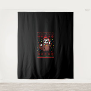 Christmas Shirt for Sloth Lover Gift Santa Buffalo Tapestry