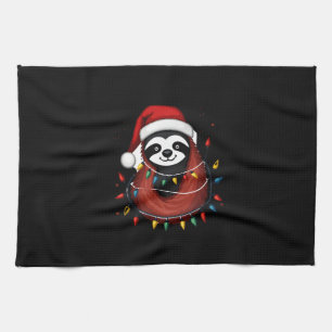 Christmas Shirt for Sloth Lover Gift Santa Buffalo Tea Towel