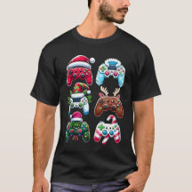 Christmas Shirt Santa Elf Gaming Controllers Gamer