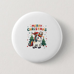 Christmas Shirt Unicorn Girls Christmas Outfit Chr 6 Cm Round Badge