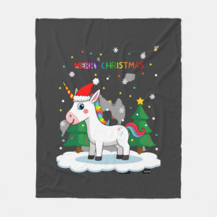 Christmas Shirt Unicorn Girls Christmas Outfit Chr Fleece Blanket