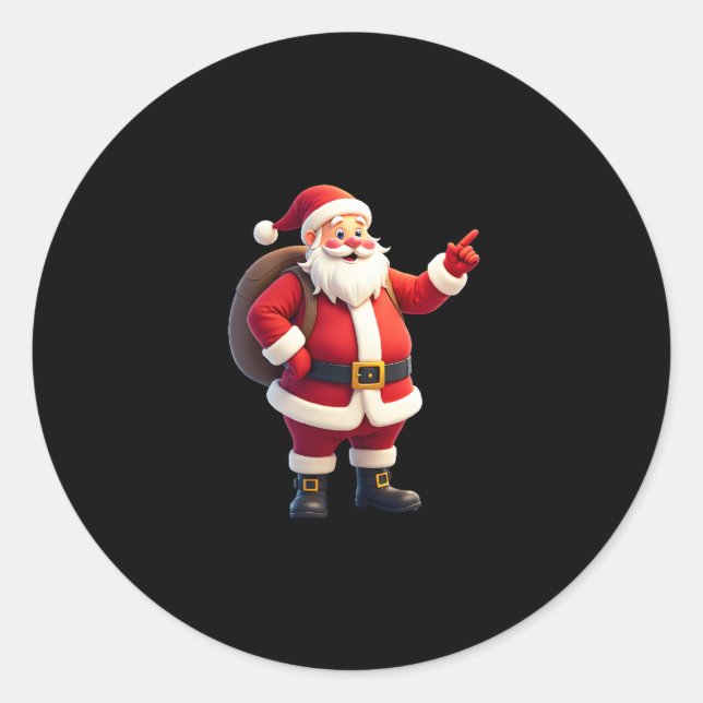 Christmas Shirts for Boys Kids Dabbing Santa Xmas  Classic Round Sticker (Front)