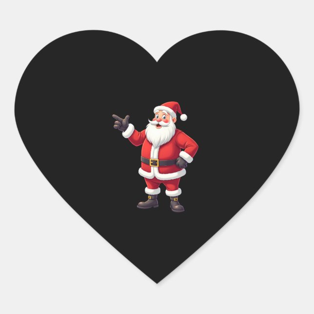 Christmas Shirts for Boys Kids Dabbing Santa Xmas  Heart Sticker (Front)