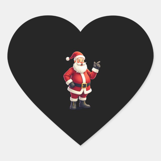 Christmas Shirts for Boys Kids Dabbing Santa Xmas  Heart Sticker (Front)