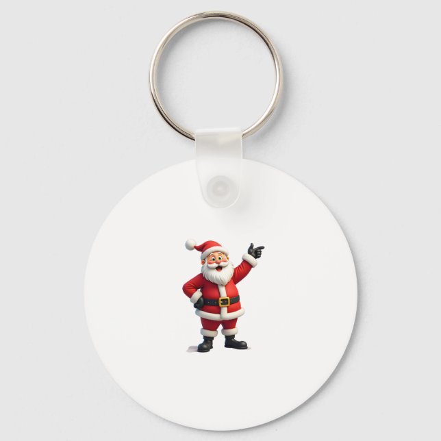 Christmas Shirts for Boys Kids Dabbing Santa Xmas Key Ring (Front)