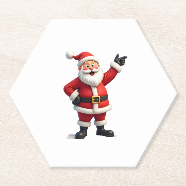 Christmas Shirts for Boys Kids Dabbing Santa Xmas Paper Coaster (Front)