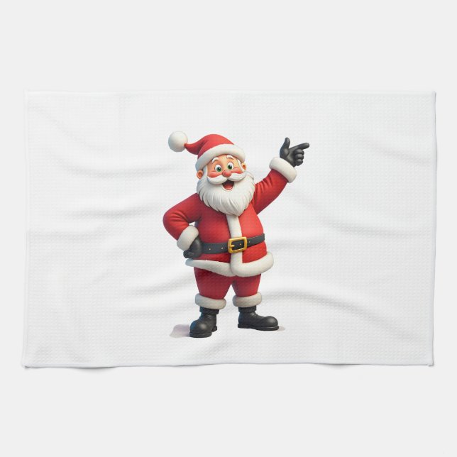 Christmas Shirts for Boys Kids Dabbing Santa Xmas Tea Towel (Horizontal)