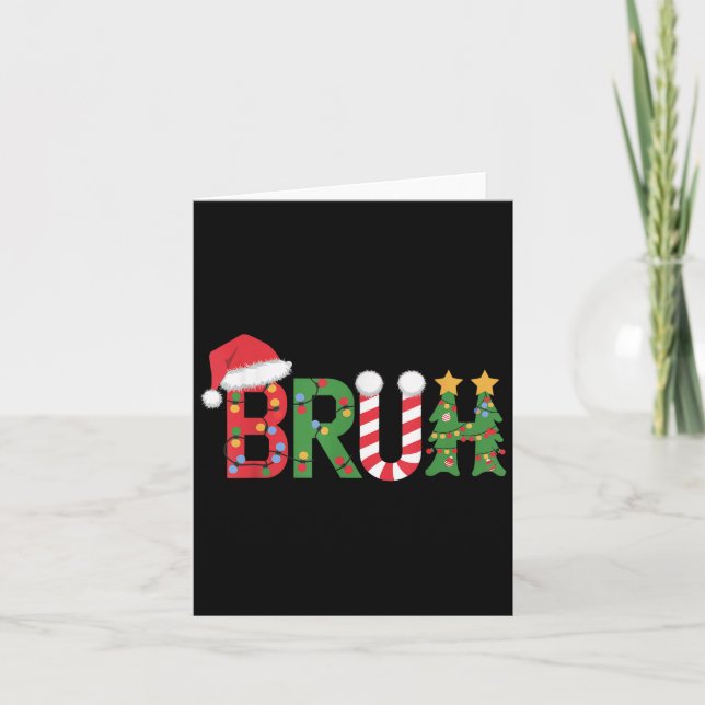 Christmas Shirts For Kids Boys Bruh Funny Christma Card (Front)