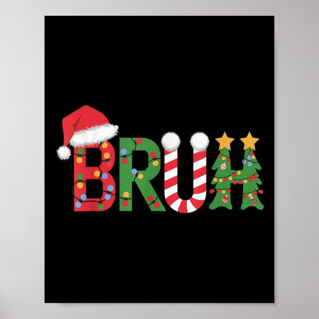 Christmas Shirts For Kids Boys Bruh Funny Christma Poster (Front)