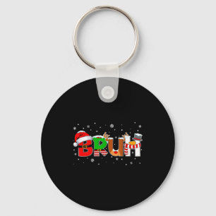 Christmas Shirts For Kids Boys Bruh Funny Saying C Key Ring