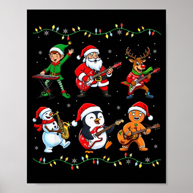 Christmas Shirts For Women Men Funny Xmas Santa Mu Poster (Front)