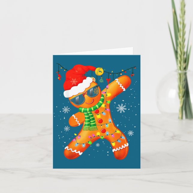 Christmas Shirts Kids Boys Toddler Gingerbread Xma Card (Front)