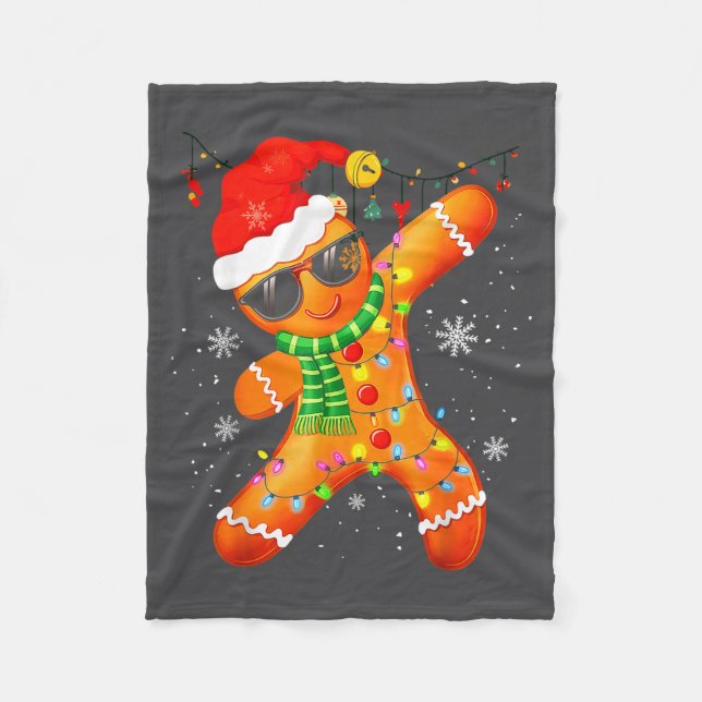 Christmas Shirts Kids Boys Toddler Gingerbread Xma Fleece Blanket (Front)