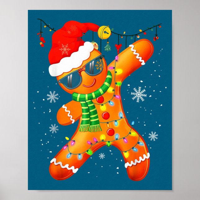 Christmas Shirts Kids Boys Toddler Gingerbread Xma Poster (Front)