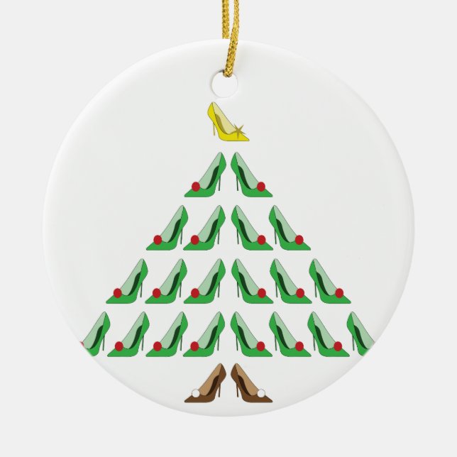 Christmas Shoe Tree Ceramic Tree Decoration (Front)
