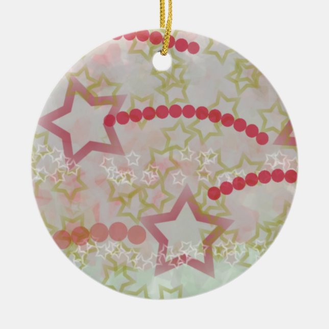 Christmas Shooting star onament Ceramic Tree Decoration (Front)