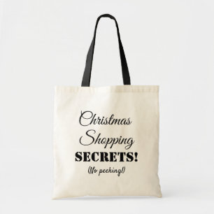 Christmas Shopping Black and White Tote Bag