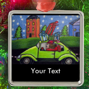 Christmas Shopping Car Gifts Metal Tree Decoration