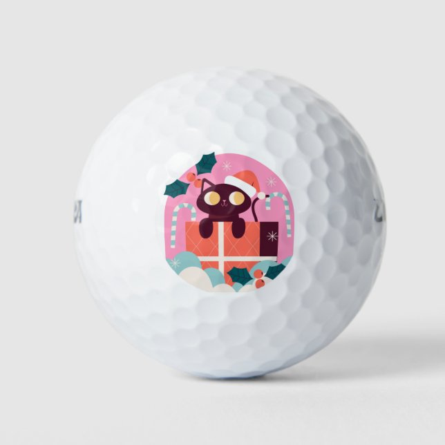 Christmas shopping cat golf balls (Front)