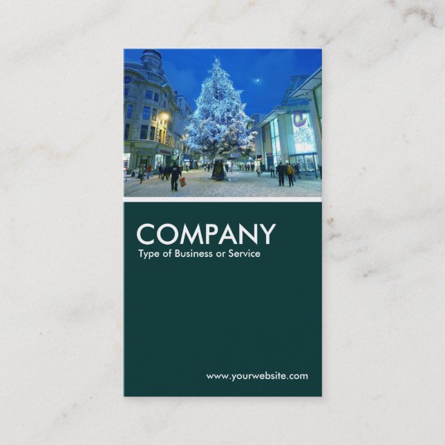 Christmas Shopping - Dark Green Business Card (Front)