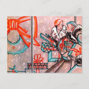 Christmas Shopping Holiday Postcard