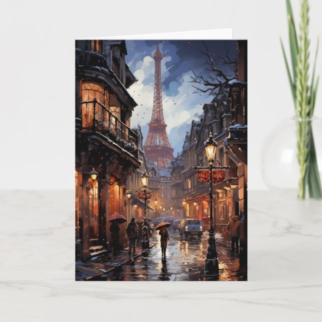 Christmas Shopping In Paris Card (Front)
