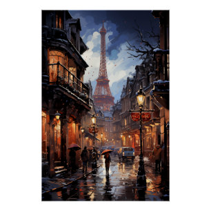 Christmas Shopping In Paris Poster