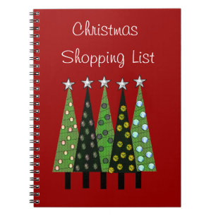 Christmas Shopping List Note Book